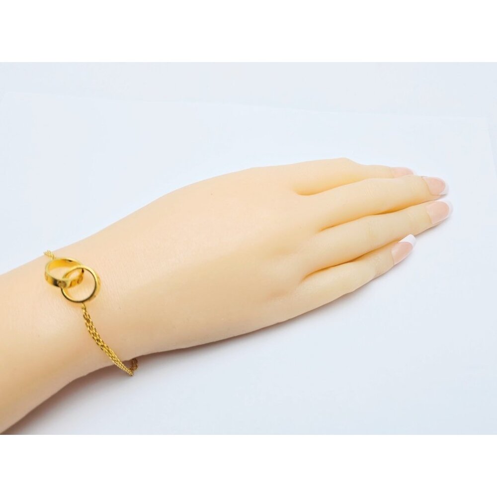 Unique 21k Solid Yellow Gold Interlocking Circles… - image 5